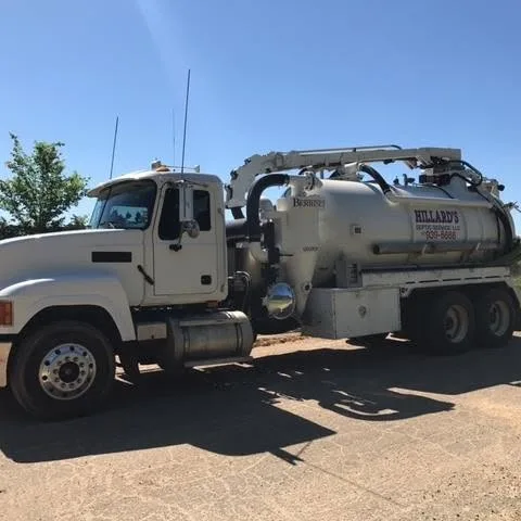 Hillard's branded white vacuum truck